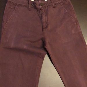 Boys 15/16 Slim Abercrombie Kids cranberry chinos gently used.